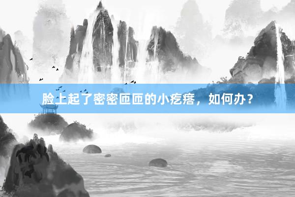 脸上起了密密匝匝的小疙瘩，如何办？